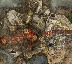 Elden Ring Gelmir Hero Grave Dungeon   Gelmir Heros Grave Map Location Elden Ring 300x266 